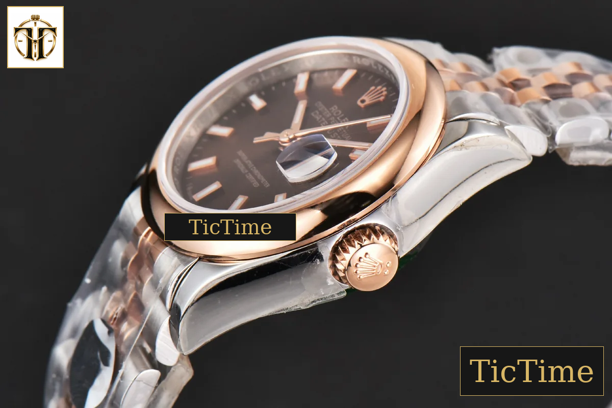 DateJust Ladies 28mm WF RG/SS Smooth Bezel Brown Dial Jubilee Bracelet A2236 — foto 12