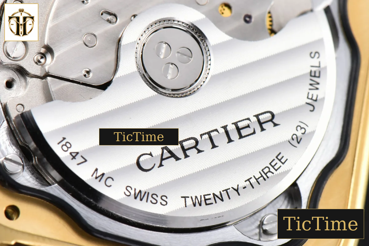 Santos de Cartier Medium 35mm AF YG White Dial Black Leather Strap Miyota 9015 — foto 21