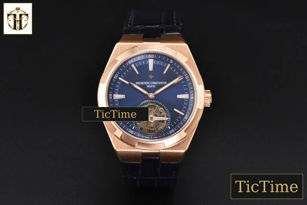 Foto frontal — Overseas Tourbillon 6000V 42.5mm BBRF RG Blue Dial Black Leather Strap Tourb