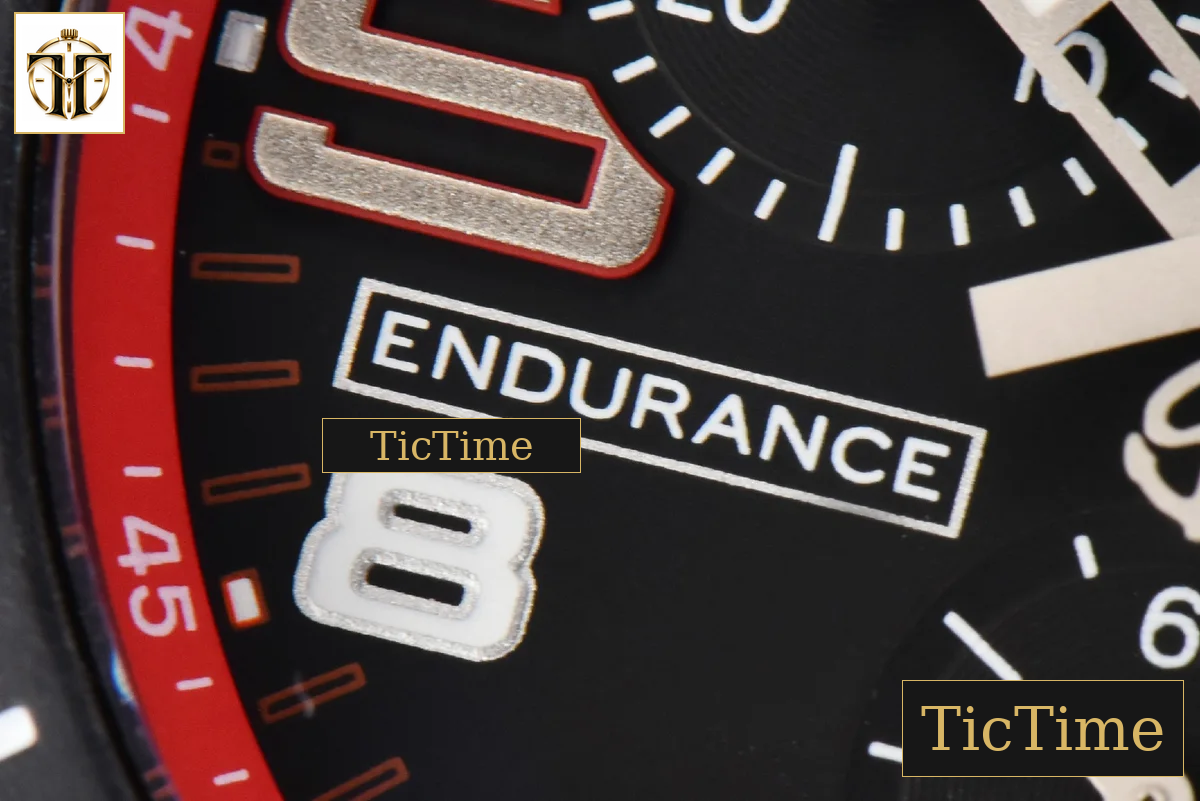 Endurance Pro 44mm OF Red Chronometer Dial Red Rubber Strap Swiss Quartz — foto 7