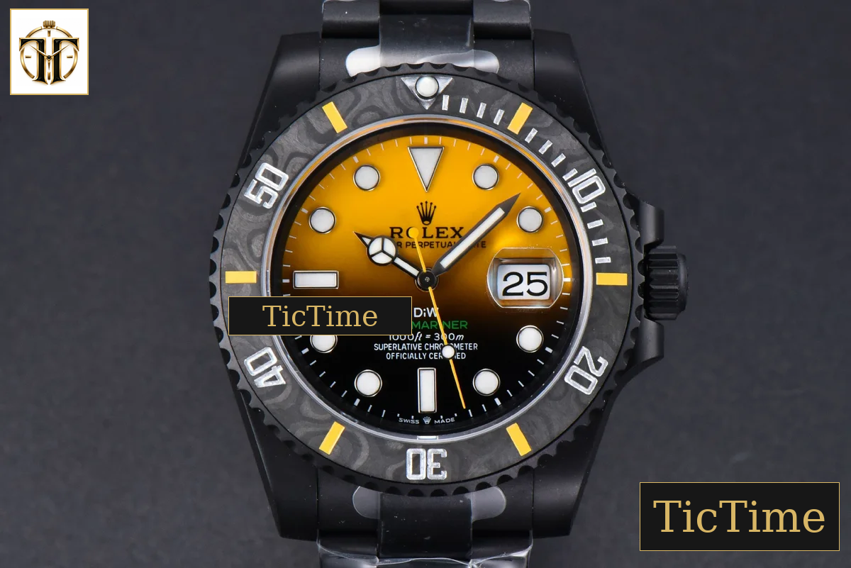 Submariner DIW DLC 41mm VSF Yellow Gradient Dial SS Bracelet VS3135 — foto 2
