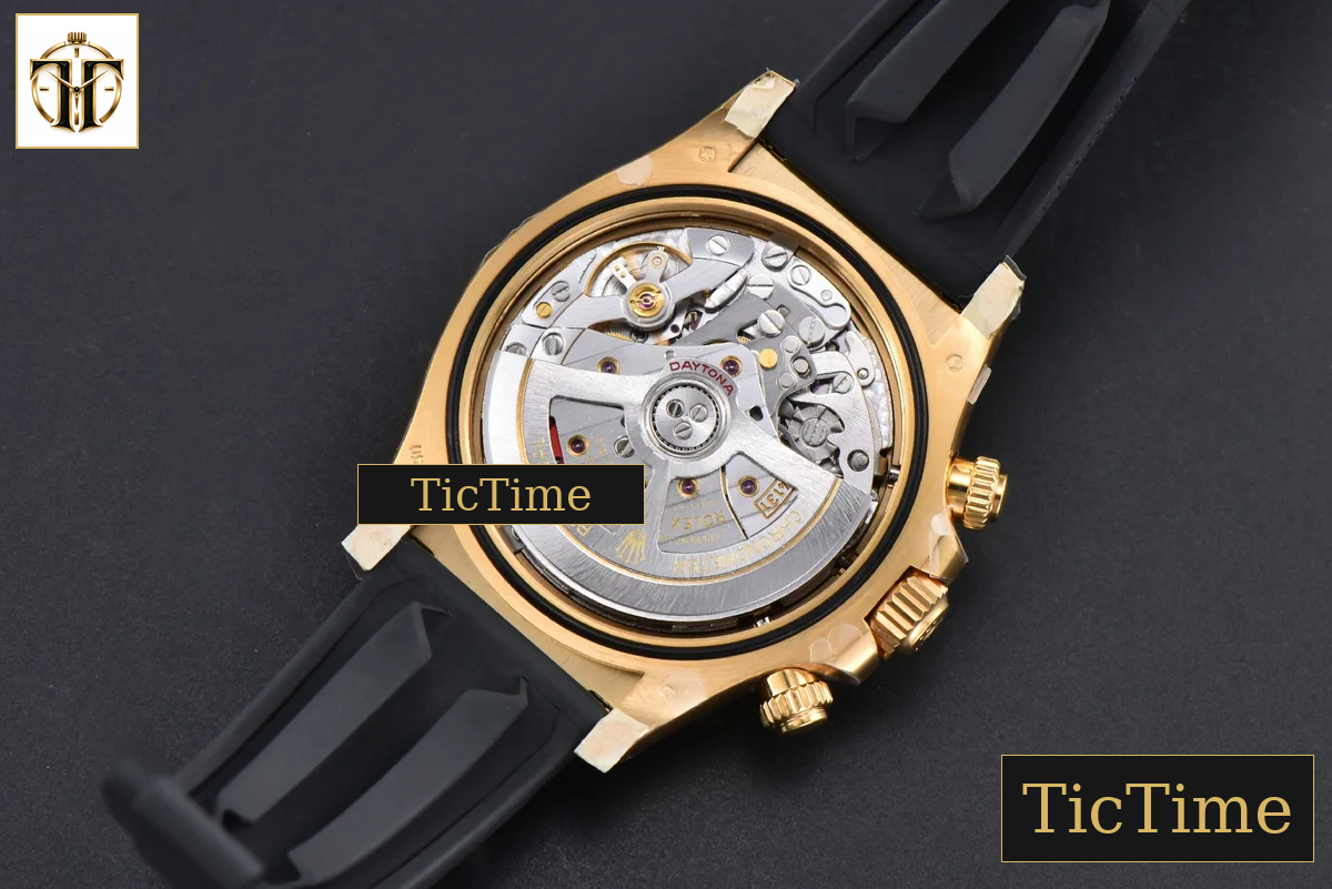 Daytona Oyster Cosmograph 126518 40mm Clean Factory YG Black Dial YG Subdial Black Oysterflex Strap DD431 — foto 22