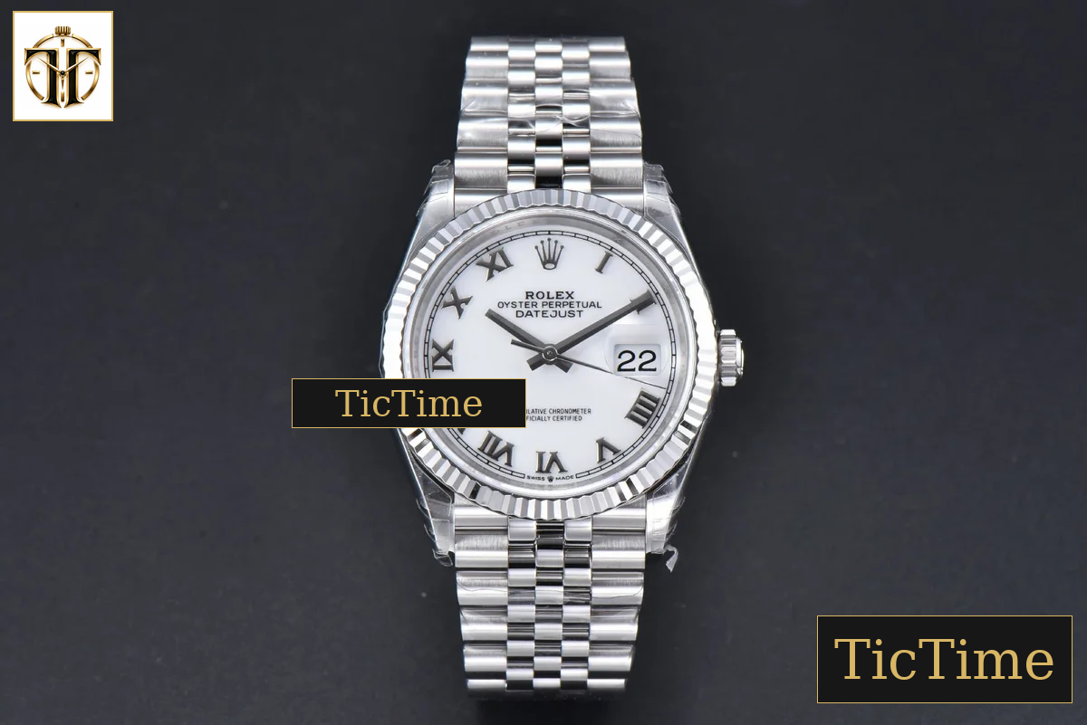 DateJust 904L 126234 36mm VSF White Dial Roma Marker Jubilee Bracelet VS3235 — foto 3