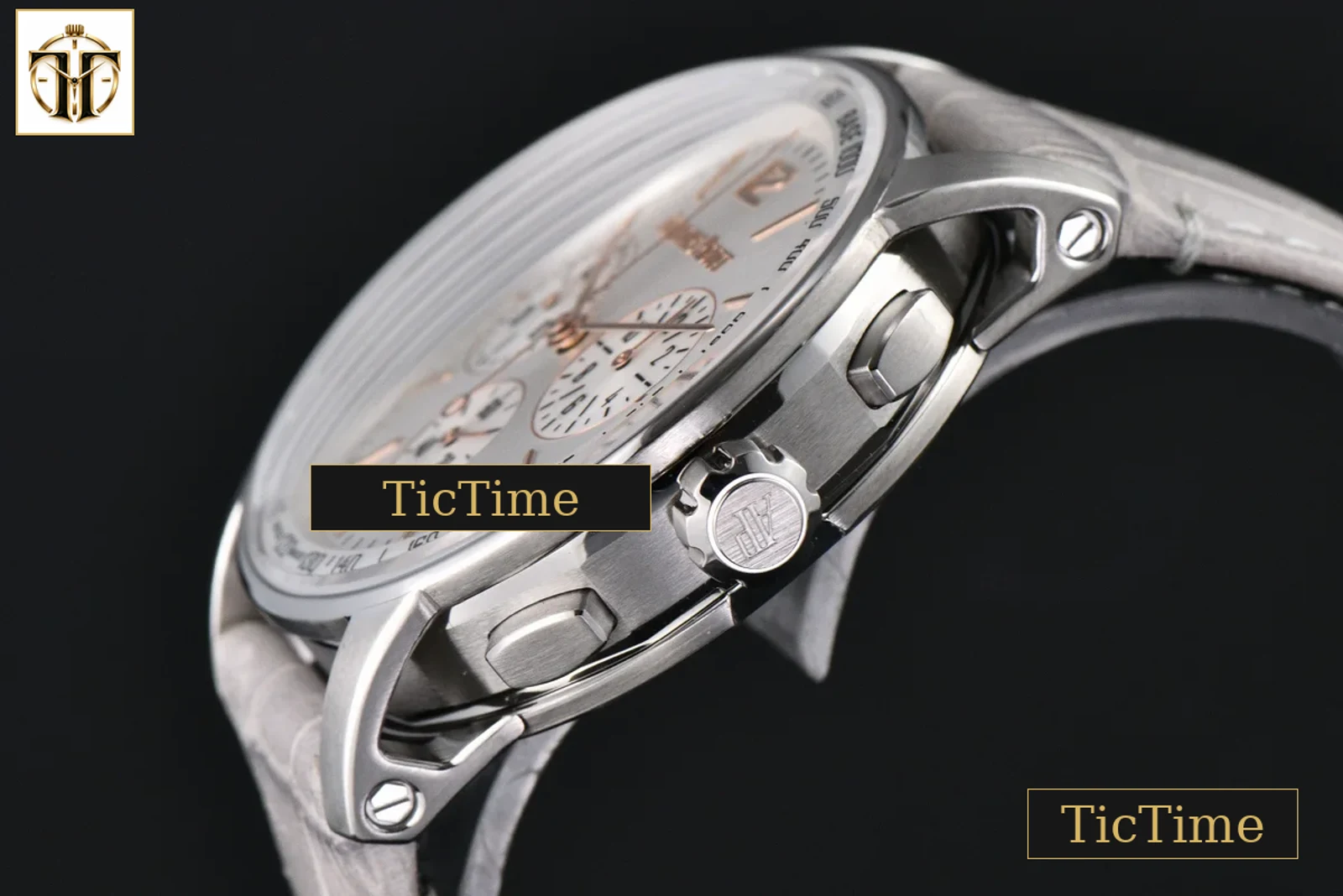 Code 11.59 Chrono 26393 41mm APSF Silver Dial Gold Hands Gray Leather Strap SA4401 — foto 12