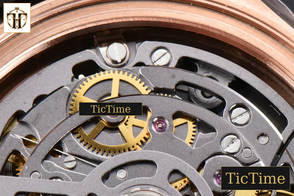 Daytona 40mm GETF PVD RG Carbon Rainbow Diamond Skeleton Dial Black Rubber Strap SA4130 — foto 26