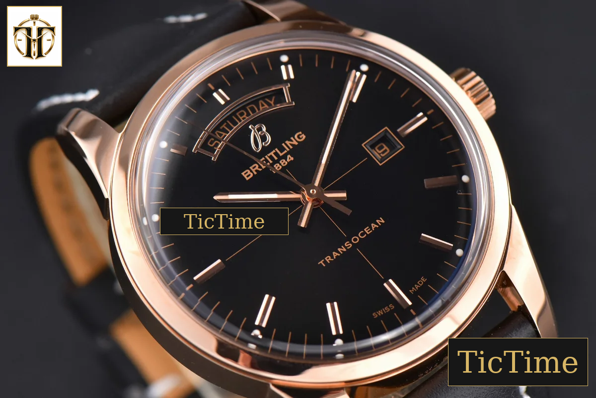 Transocean Day & Date 43mm V7F RG Black Dial Black Leather Strap CA145 — foto 13