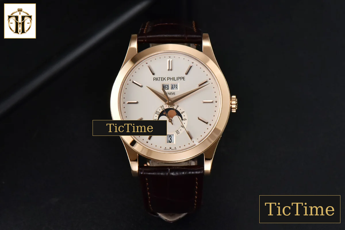 Annual Calendar Moonphase 5396 38.5mm ZF RG White Stick Dial Brown Leather Strap MY9015 — foto 3