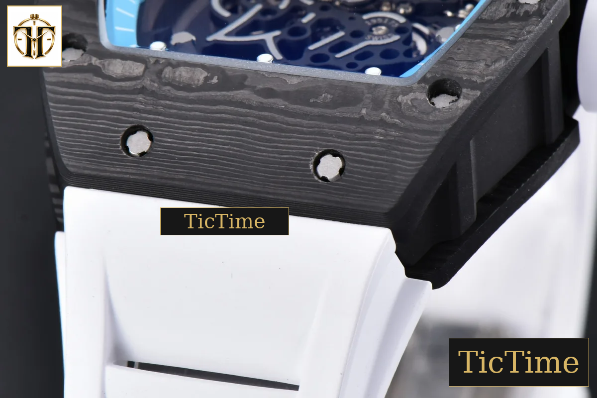 NTPT RM055 43mm ZF Blue Bezel White Crown White Rubber Strap V6 RMUL2 — foto 10