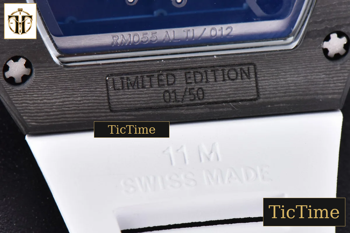 NTPT RM055 42mm RMF Blue Skeleton Dial White Rubber Strap RMUL2 — foto 25