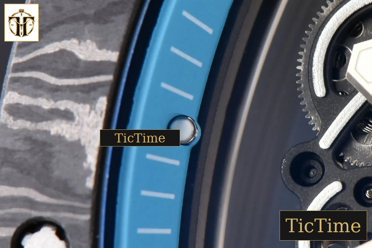 NTPT RM055 43mm ZF Blue Bezel White Crown White Rubber Strap V6 RMUL2 — foto 6