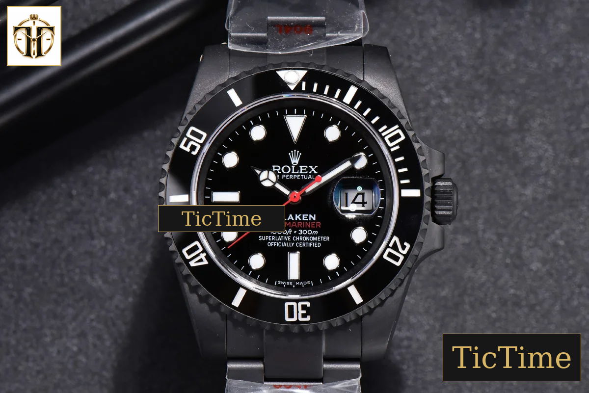 Blaken Submariner LN 116610 IPKF Red Hand Red Text PVD Bracelet A2836 — foto 2