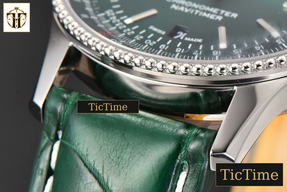 Navitimer 41mm TF Green Dial Green Leather Strap 2824 — foto 11
