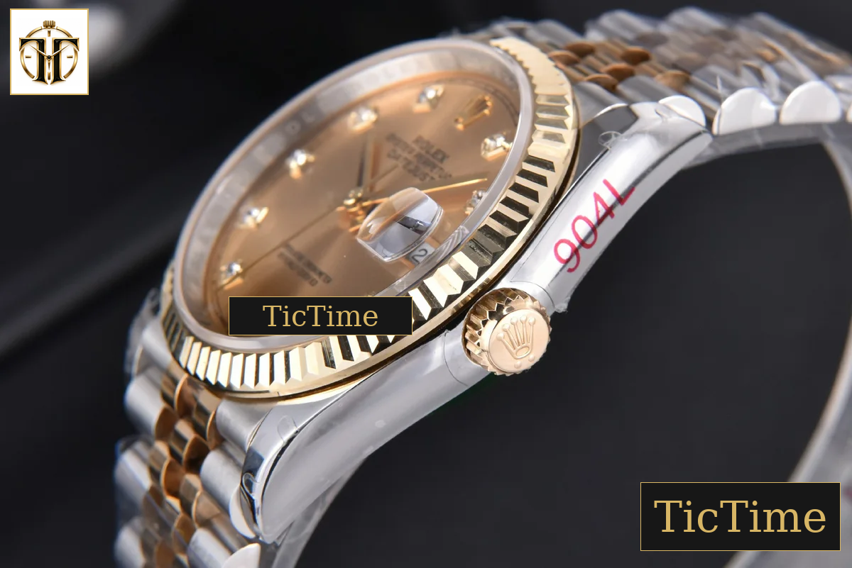 DateJust 904L 36mm GMF YG/SS Fluted Bezel YG Dial Diamond Marker Jubilee Bracelet VR3235 — foto 14