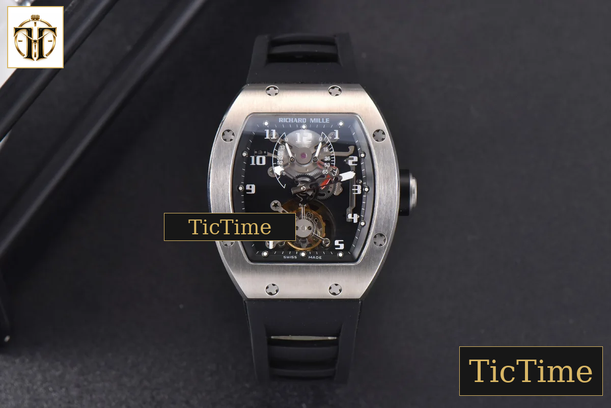 Tourbillon RM001 47mm JBF SS Black Skeleton Dial Black Rubber Strap — foto 3