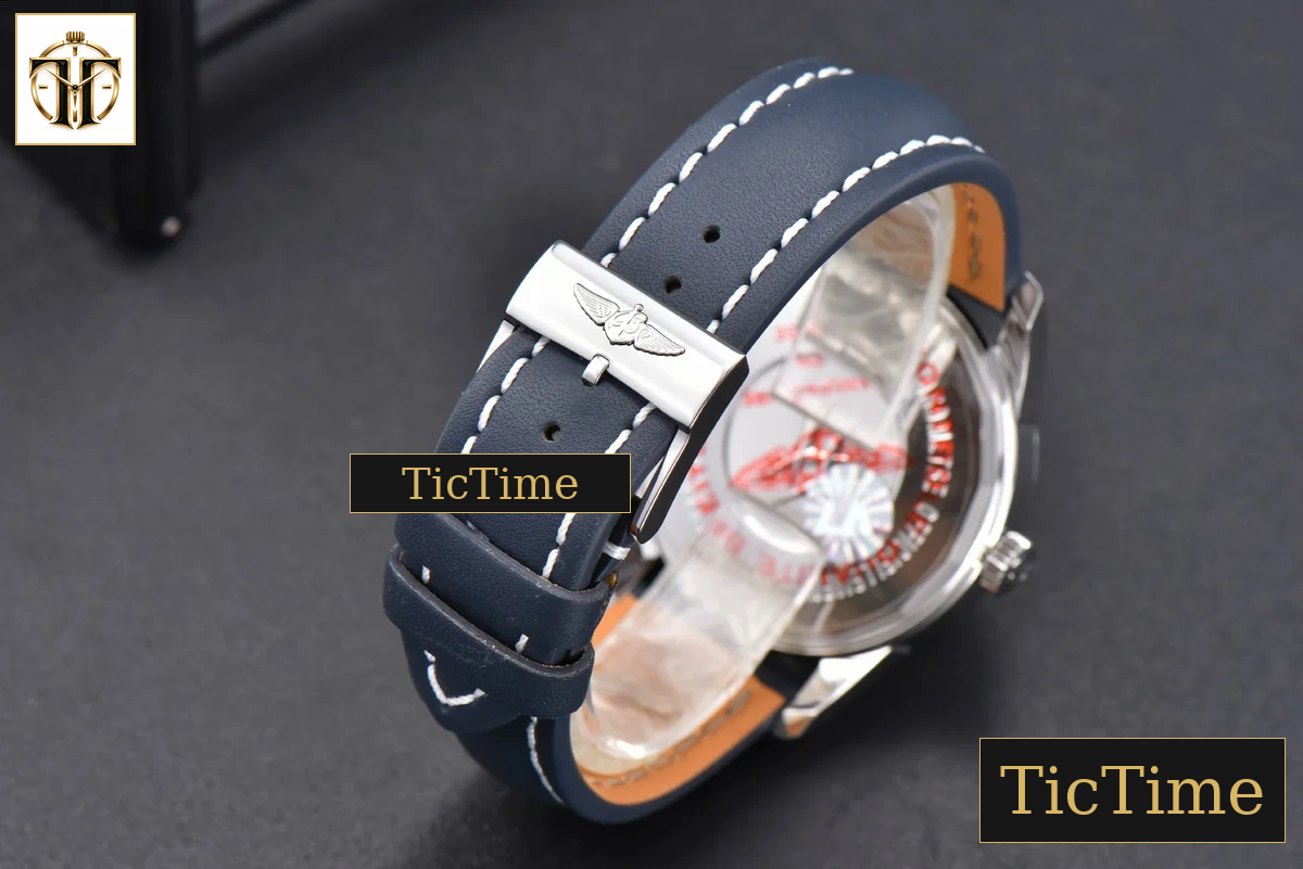 Transocean Day & Date 43mm V7F Blue Dial Black Leather Strap CA145 — foto 16
