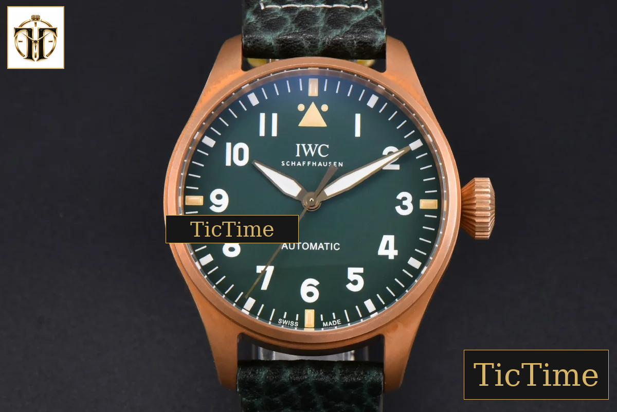 Big Pilot IW329702 43.8mm M+F Bronze Green Dial Green Leather Strap SEIKO 8N-24 — foto 3
