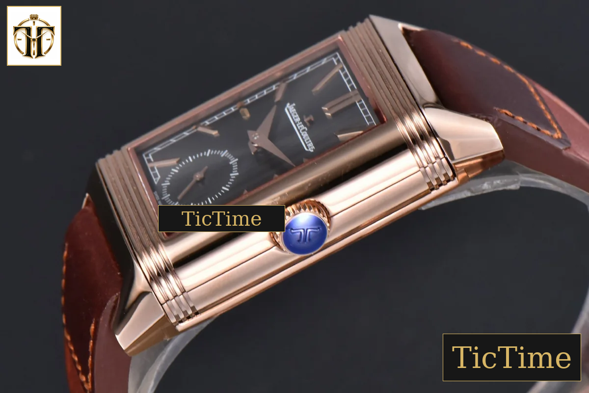 Master Reverso Tribute Small Seconds 30x47mm MGF RG Gray Dial Brown Leather Strap A854A — foto 10