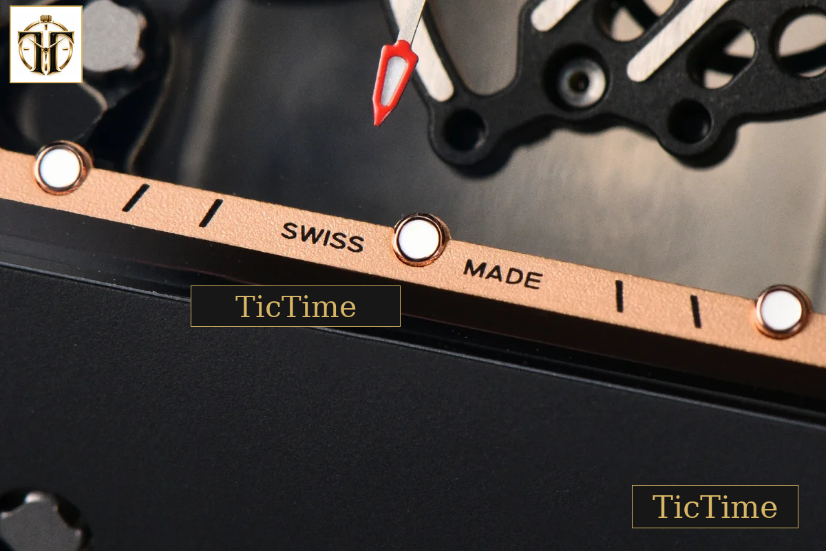 RM055 42.7mm ZF Ceramic Black Bezel Gold Skeleton Dial Black Crown Black Rubber Strap RMUL2 — foto 11