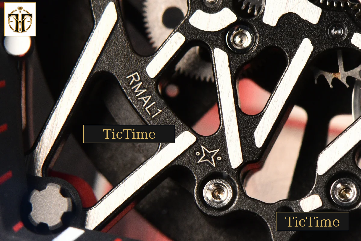 NTPT RM035-02 ZF Red Bezel Black Skeleton Dial Red Crown Red Rubber Strap V7 RMAL1 — foto 9