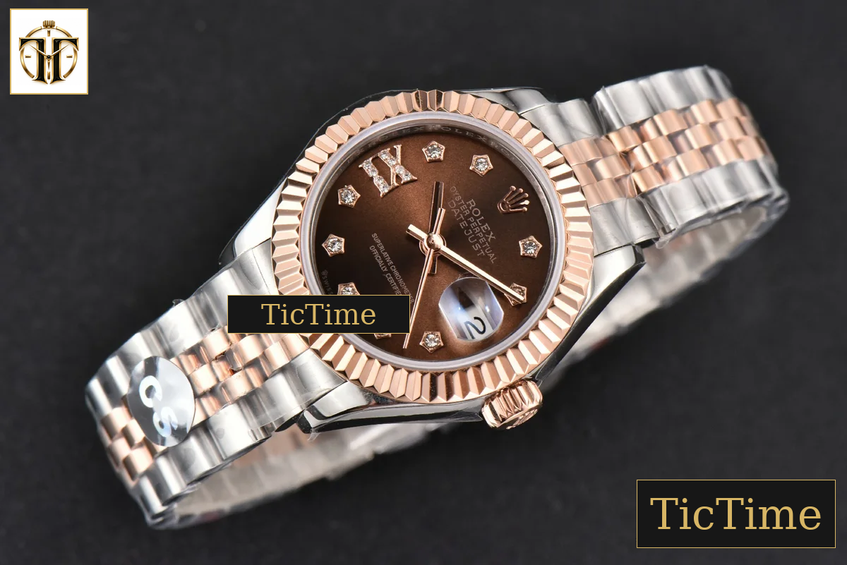 DateJust Ladies 28mm WF RG/SS Brown Dial Diamond Roma Marker Jubilee Bracelet A2236 — foto 4