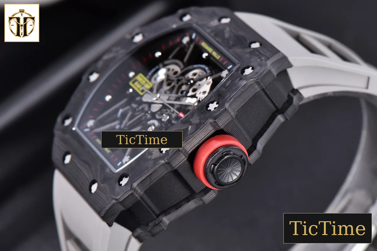 RM035-02 KVF Skeleton Dial Red Gray Rubber Strap V3 Miyota8215 — foto 11