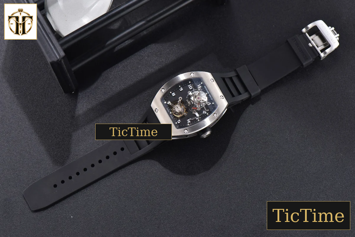 Tourbillon RM001 47mm JBF SS Black Skeleton Dial Black Rubber Strap — foto 28