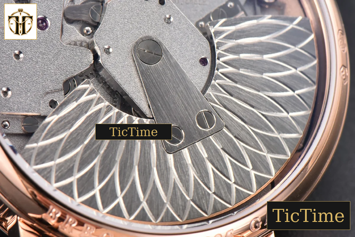 Tradition 7038BR 40mm ZF RG Diamond Gray Dial Silver Subdial White Leather Strap A505 — foto 20