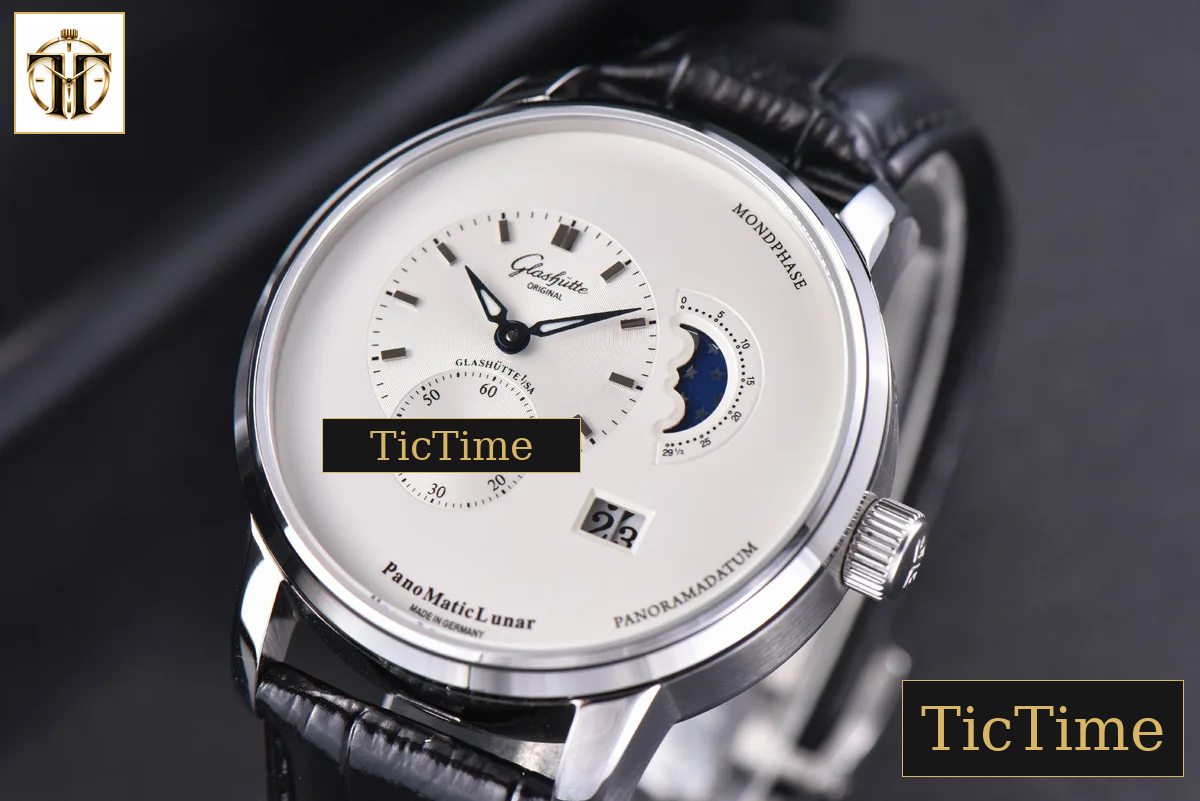 PanoMatic Lunar 40mm TZF White Dial Black Leather Strap A23J — foto 3