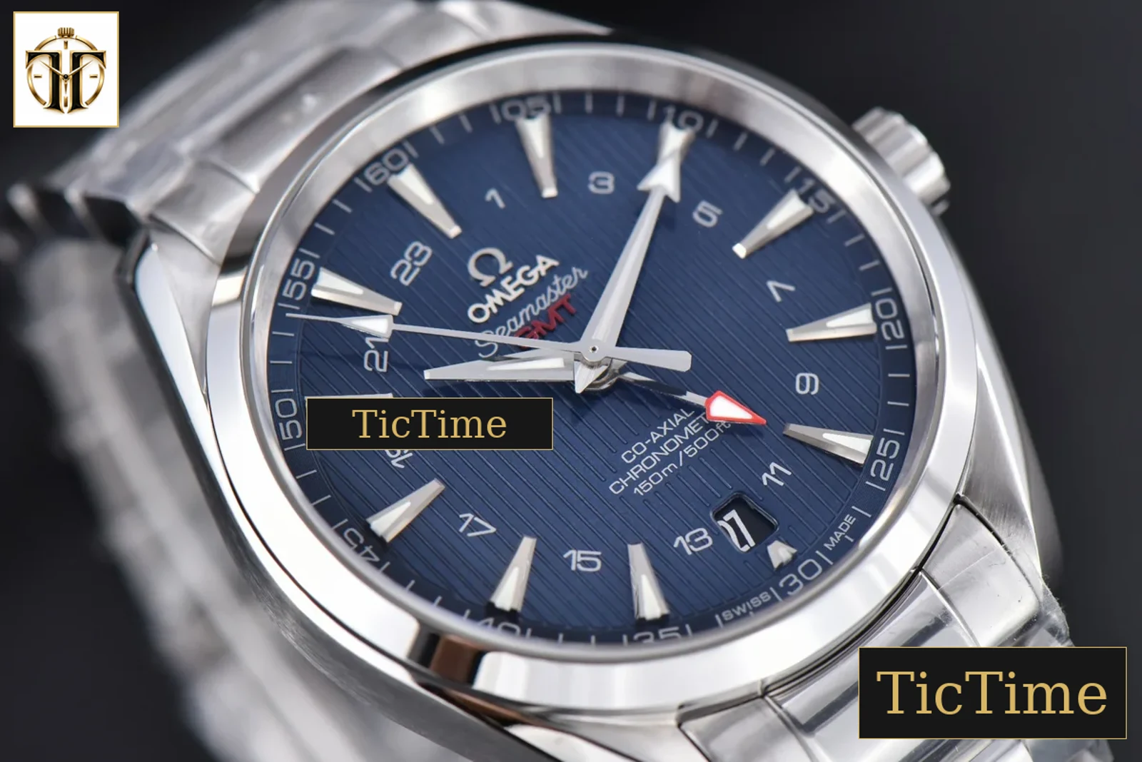 Aqua Terra 150M GMT 41.5mm VSF Blue Textured Dial SS Bracelet A8605 — foto 10