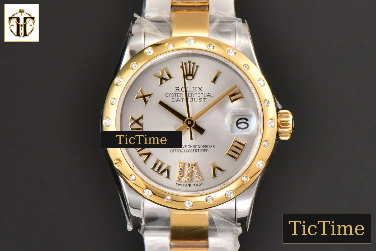 DateJust Ladies 904L 31mm WF YG/SS Diamond Smooth White Dial Roma Marker Oyster Bracelet A2671 — foto 2