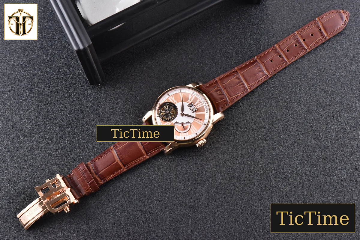 Hommage Flying Tourbillon RDDBHO0568 43mm JBF RG White/RG Dial Brown Croc Leather Strap — foto 29