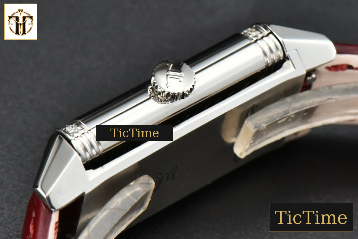 Reverso One 3288420 20mm IMF Diamond White Moissanite Red Leather Strap (wth CZ stones ) Swiss Quartz — foto 11