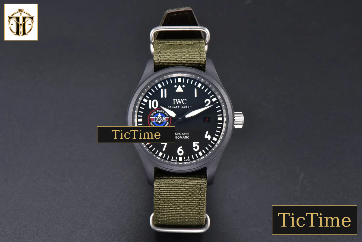 Mark XVIII Top Gun IW324712 41mm ZF Black Ceramic Green Nylon Strap A32111 — foto 2