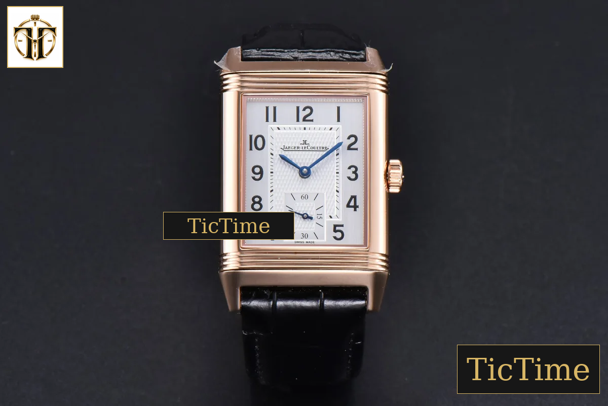 Master Reverso Tribute Small Seconds 30x47mm MGF RG White Square Dial Black Leather Strap A854A — foto 3