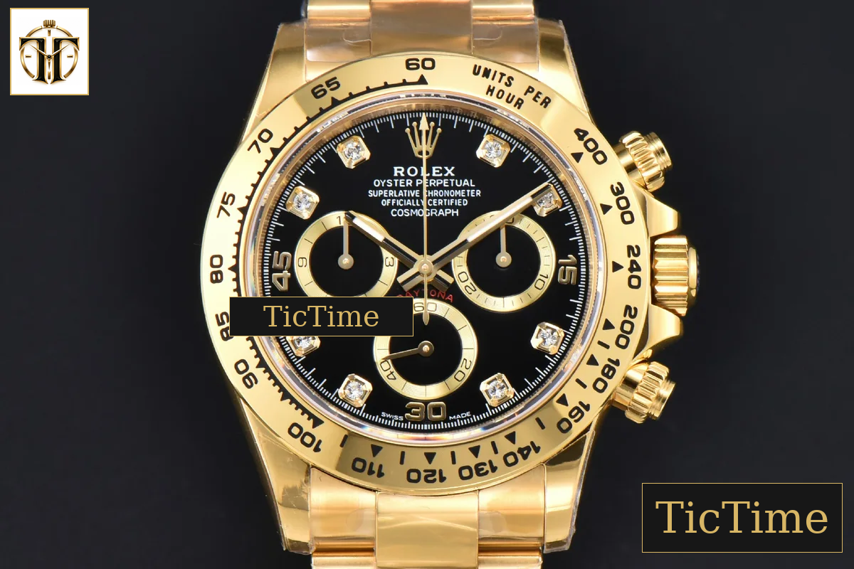 Daytona 116508 APSF YG Black Dial Diamond Marker YG Bracelet SH4130 — foto 2
