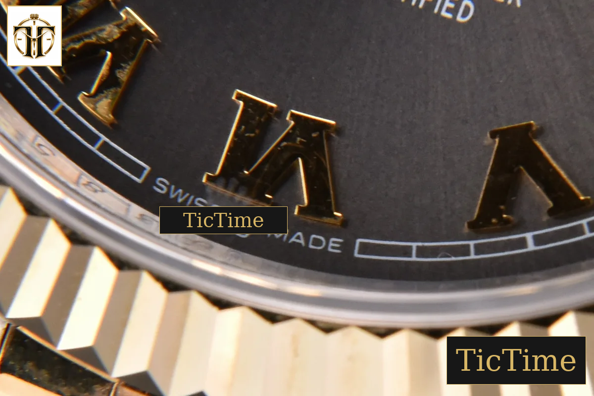 DateJust 904L 36mm GMF YG/SS Fluted Bezel Gray Dial Roma Marker Jubilee Bracelet VR3285 — foto 9