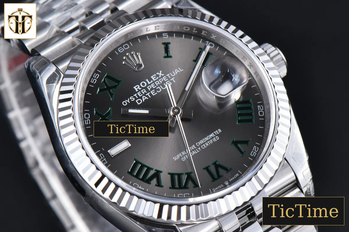 DateJust Wimbledon 126234 36mm VSF Gray Dial Green Marker Jubilee Bracelet VS3235 — foto 14