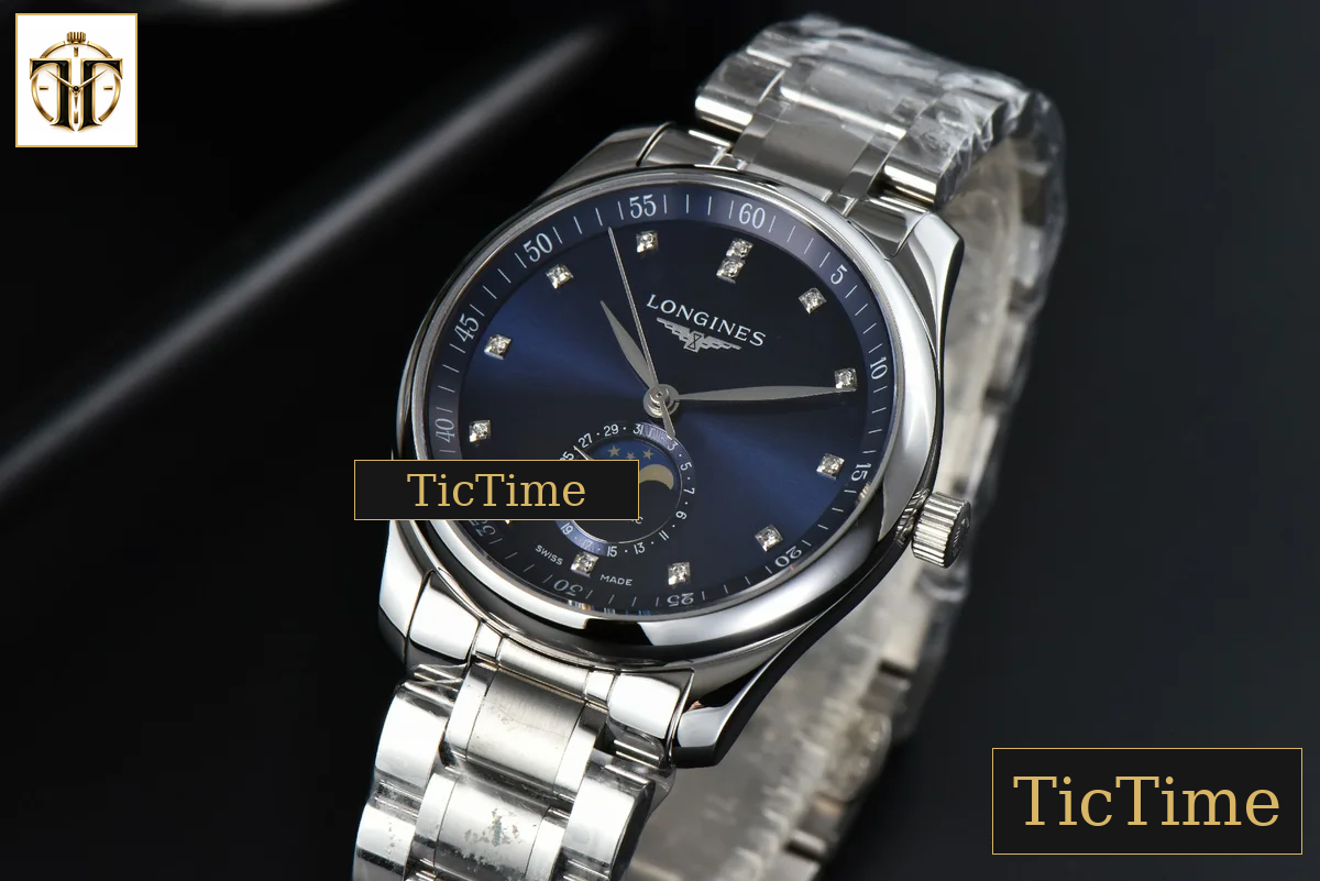 Master Moonphase 40mm GF Blue Dial Diamond Marker SS Bracelet A899 — foto 4