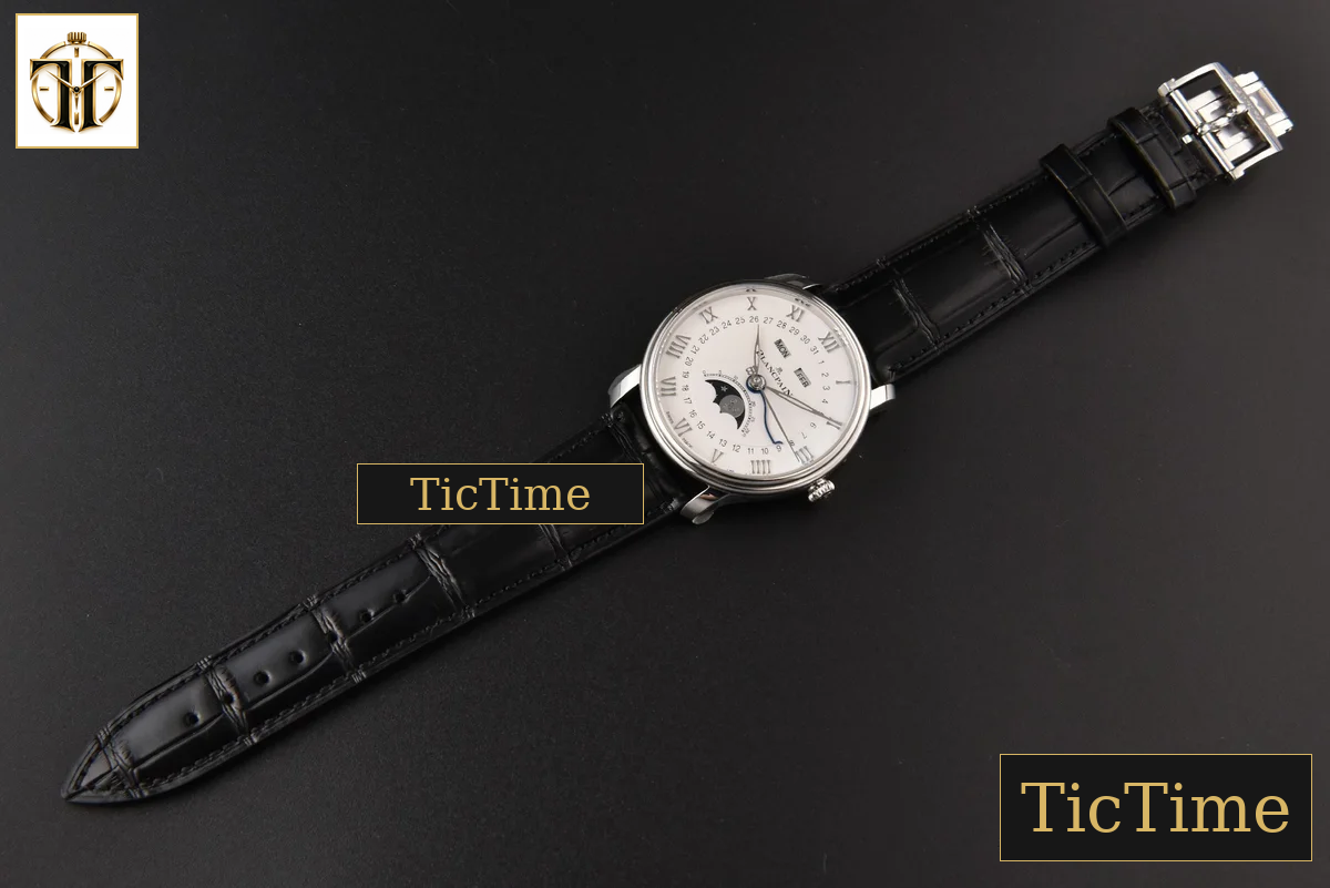 Villeret Complicated Function 6654 40mm OMF White Dial Black Leather Strap V3 A6654 — foto 31