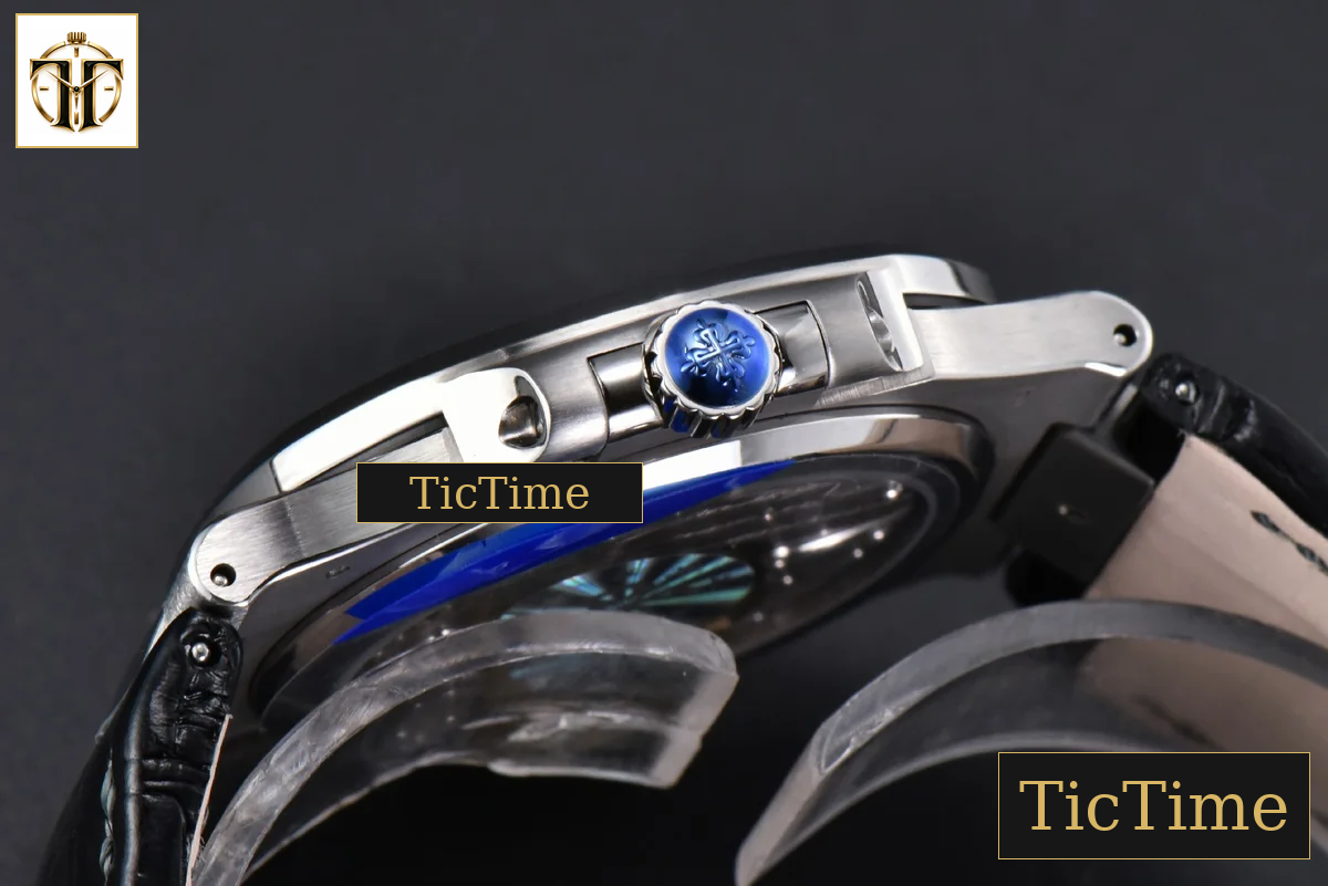 Nautilus 5712 40mm PPF SS Gray Dial Black Leather Strap V4 A240 — foto 14