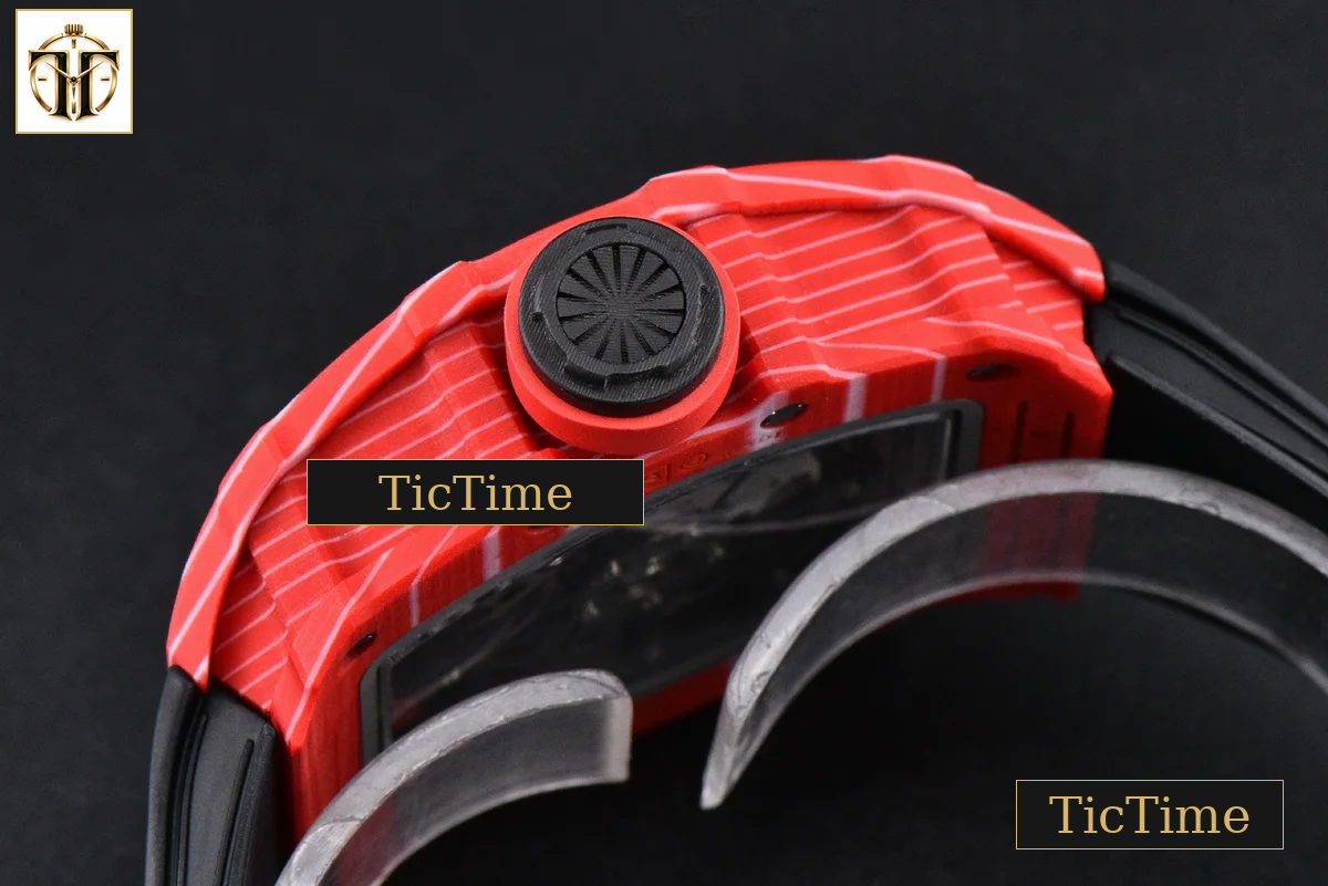 NTPT RM035-02 ZF Red Bezel Black Skeleton Dial Red Crown Black Rubber Strap V7 RMAL1 — foto 13