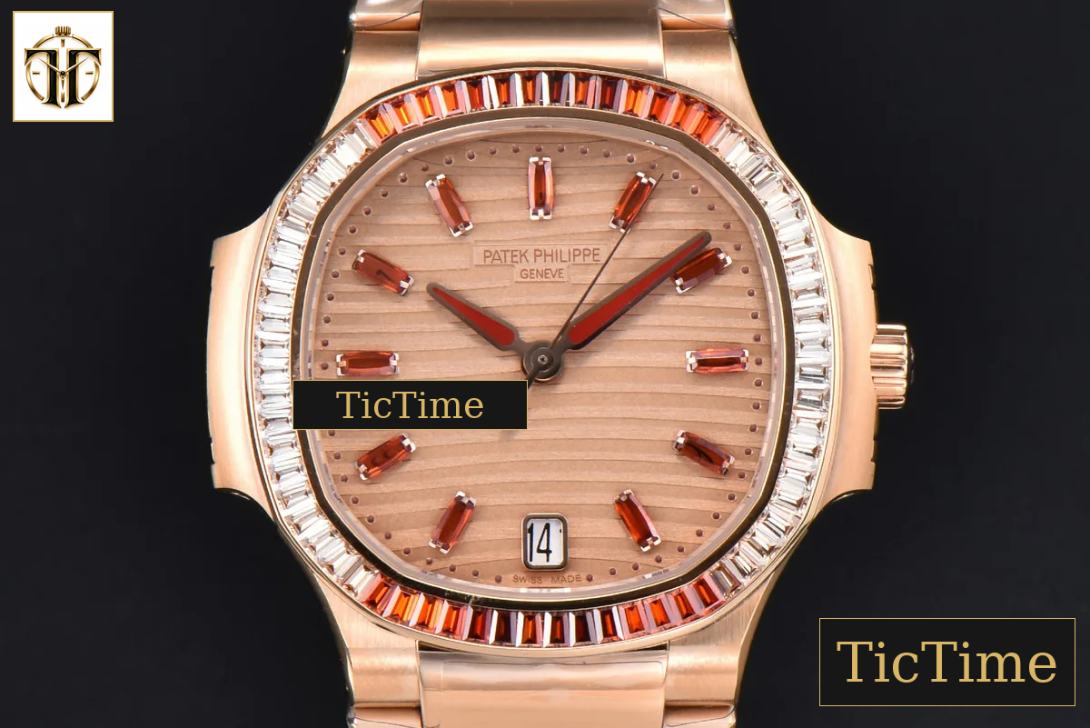 Nautilus Ladies 7118 35mm 3KF RG Rainbow Diamond RG Dial RG Bracelet 324CS — foto 2