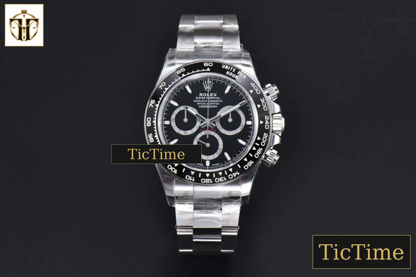 Vista frontal — Daytona 904L 126500 40mm VSF Black Dial SS Braclet DD4131