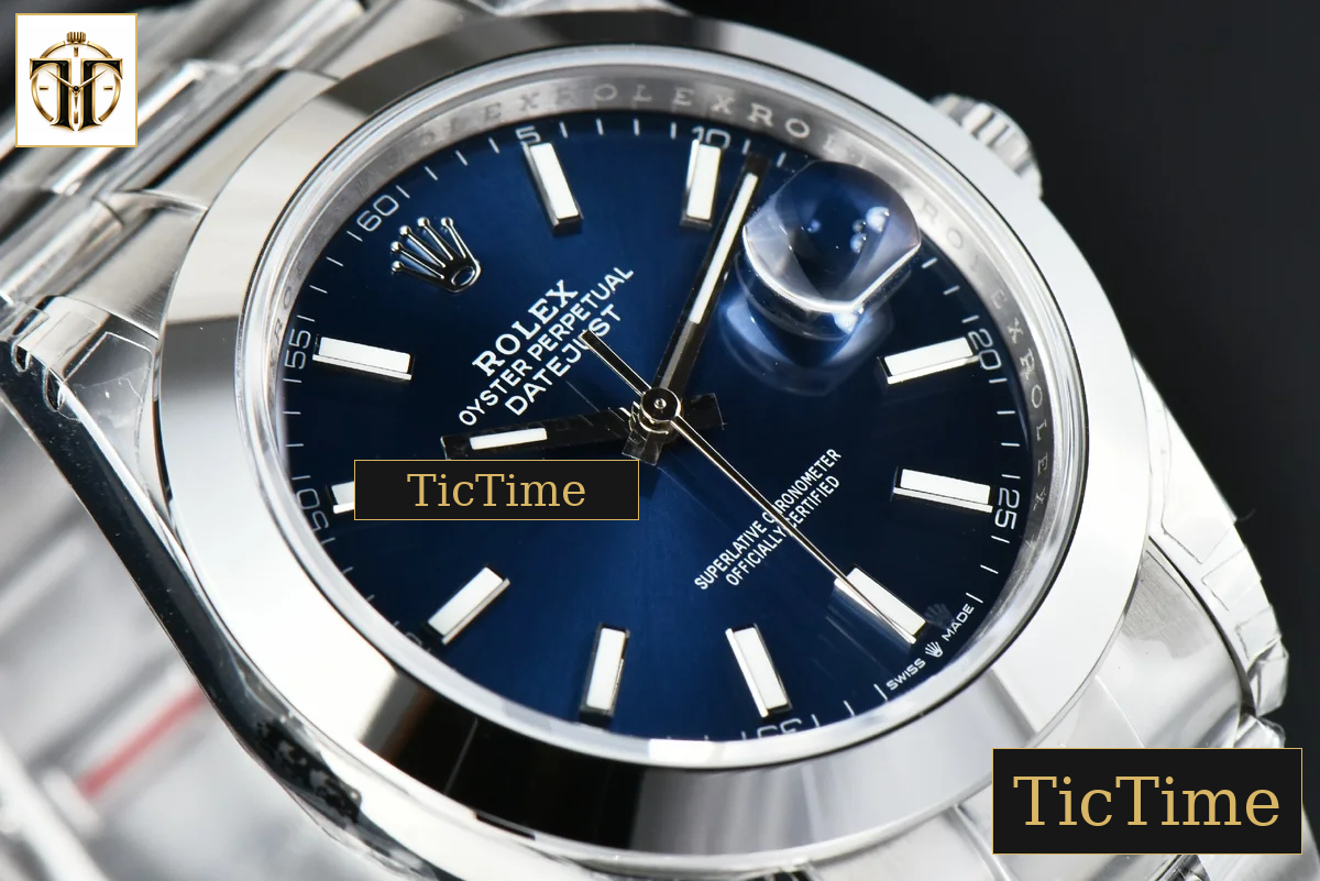DateJust Smooth Bezel 126300 41mm VSF Blue Dial Oyster Bracelet VS3235 — foto 13
