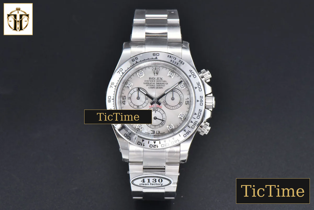 Daytona 116509 40mm Clean Factory SS MOP Dial Diamond Marker SS Bracelet A4130 — foto 3