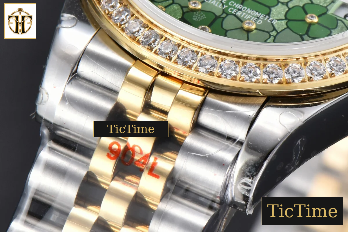 DateJust 904L 31mm GMF YG Diamond Bezel Green Flowers Dial Jubilee Bracelet A2824 — foto 10