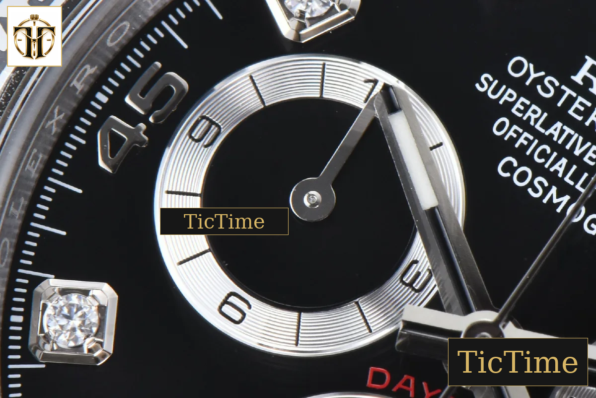 Daytona 116509 40mm Clean Factory SS Black Dial Diamond Marker SS Bracelet A4130 — foto 7