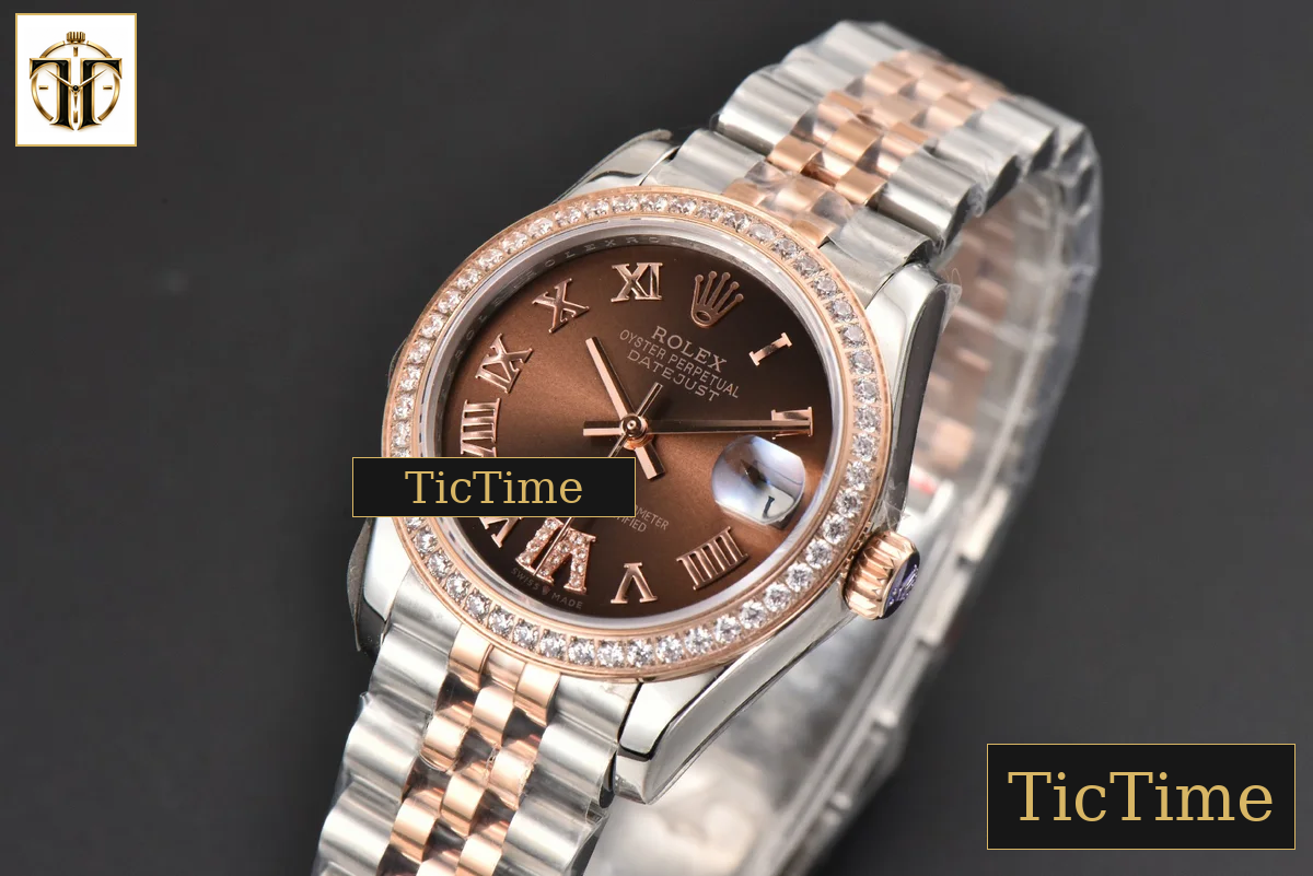DateJust Ladies 904L 31mm WF RG/SS Diamond Brown Dial Diamond Roma Marker Jubilee Bracelet A2671 — foto 4