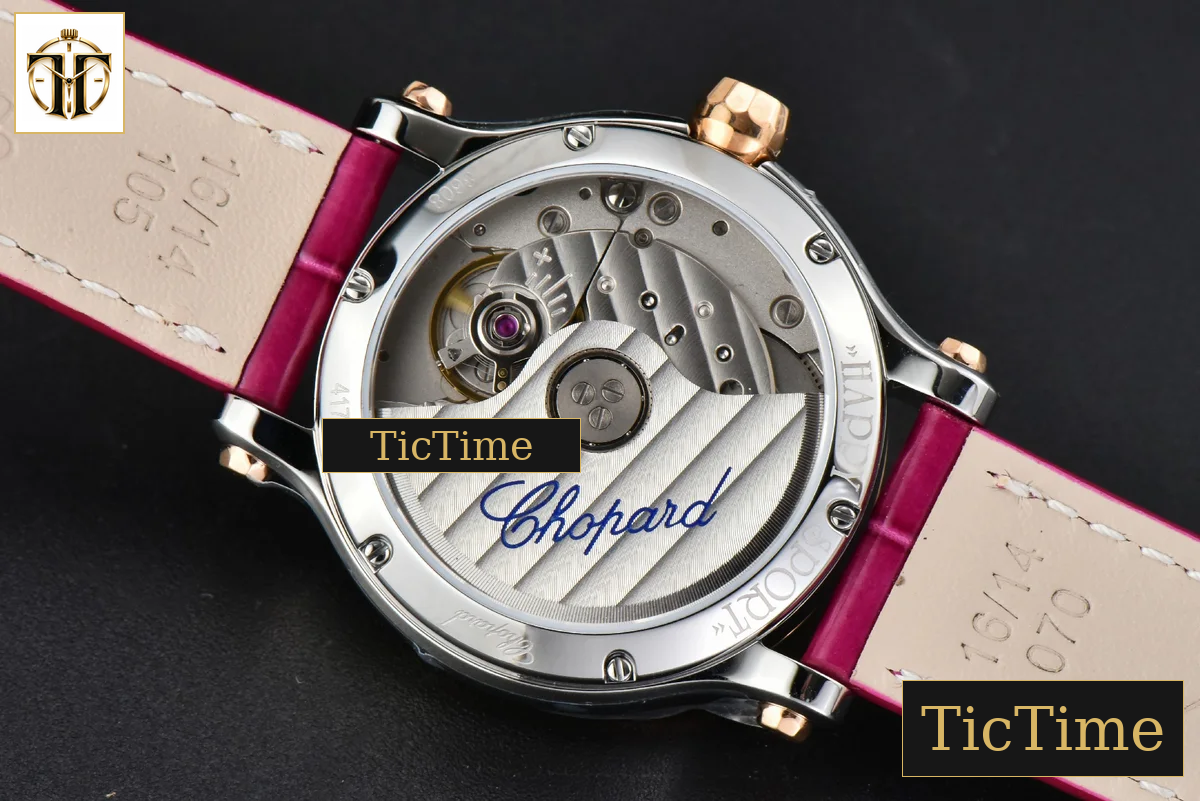 Happy Sport Automatic 33mm HWF RG/SS White Dial Rose Red Leather Strap A2892 — foto 21