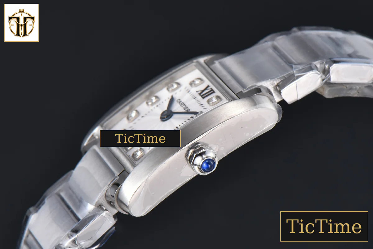 Tank Francaise Small 25.7mmx21.2mm 8848F Diamond Marker SS Bracelet Quartz — foto 10